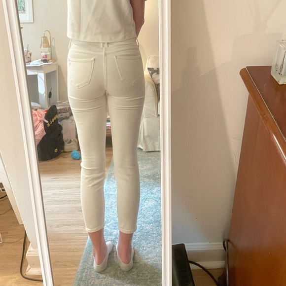 MADEWELL | White Skinny Jeans | Size 25 | Silver Ankle Zipper Detail - Picture 5 of 7